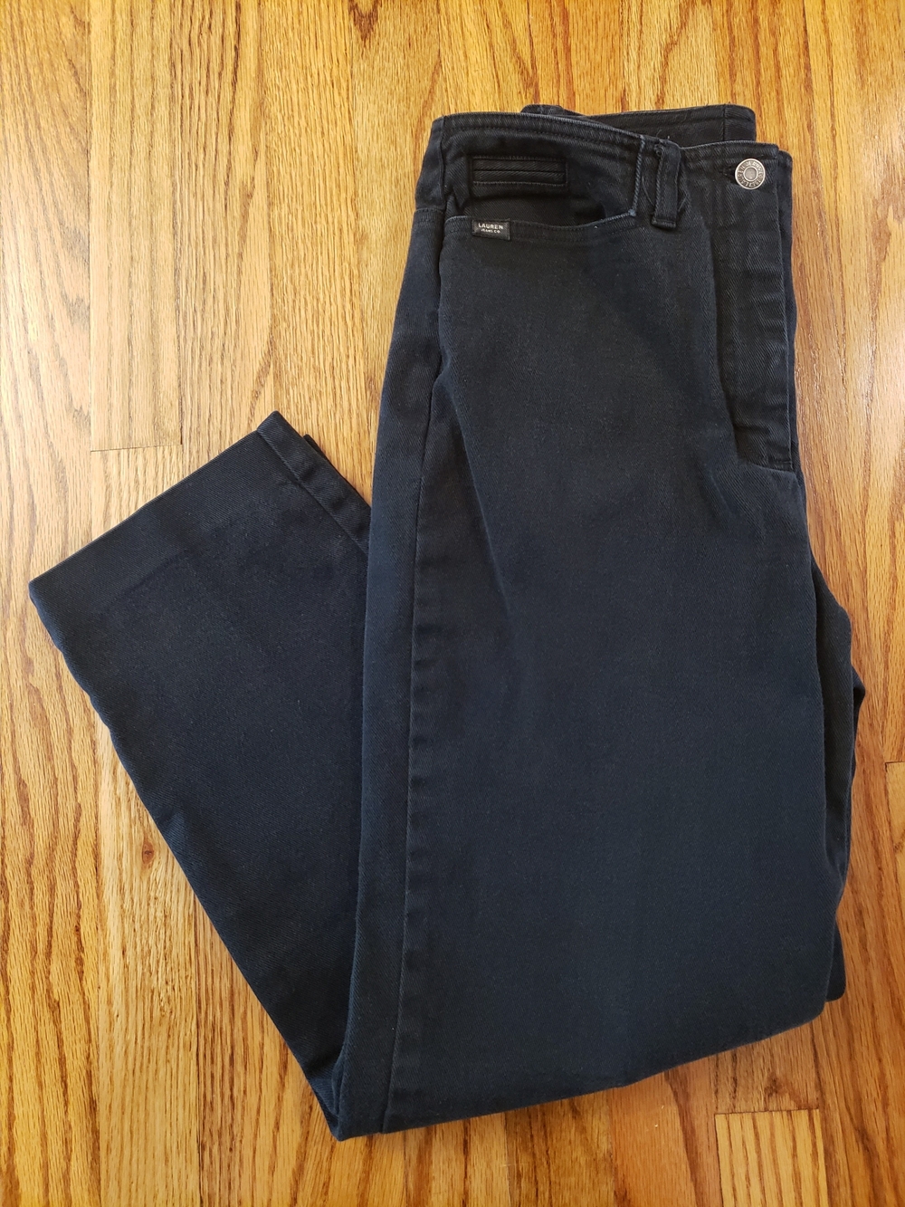 Vtg Ralph Lauren Jeans-  Black Back-Pocketless Straight Leg Size: 10